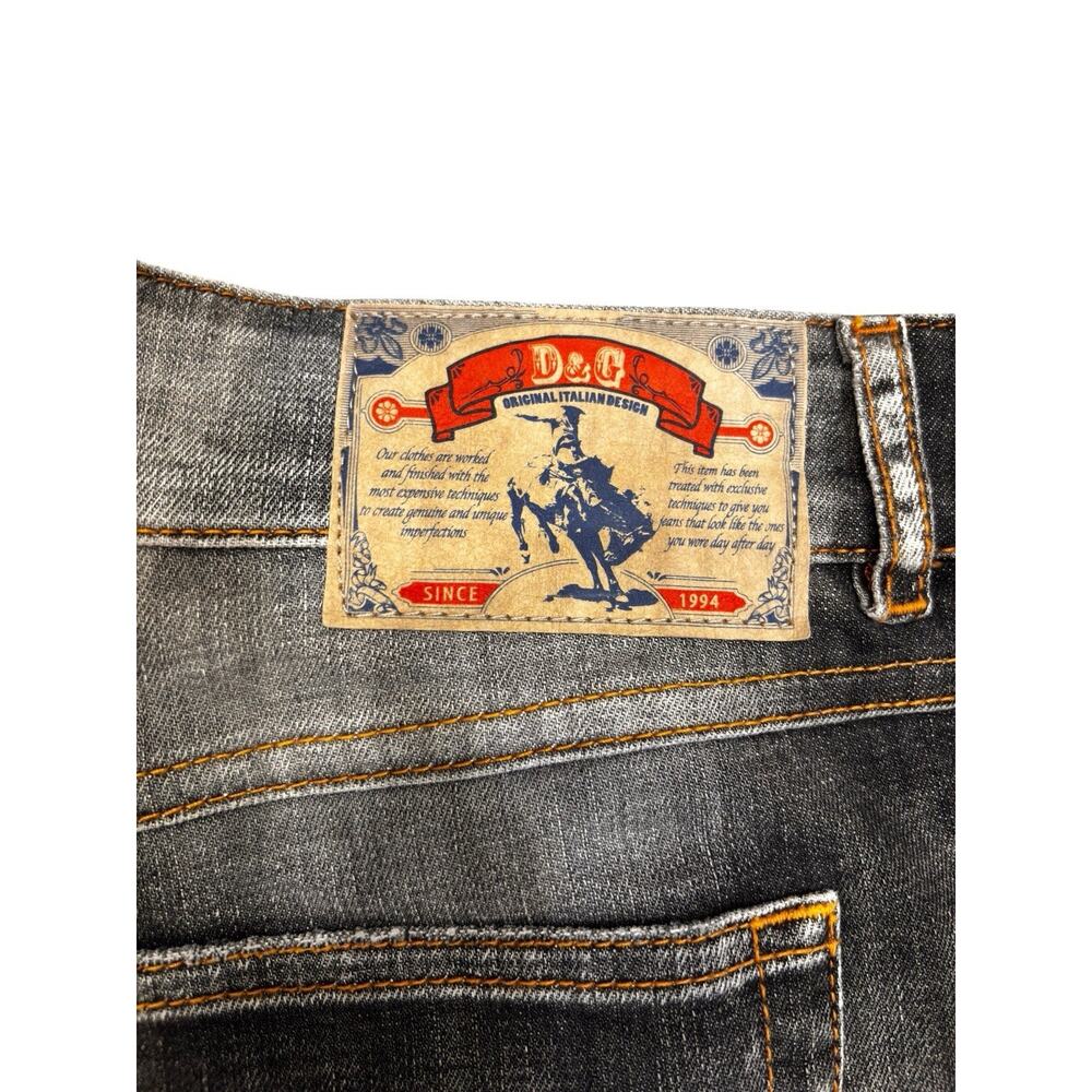 NWT D&G Jeans Sz 30 Low Rise Bootcut Black Distressed Y2K - Picture 6 of 10